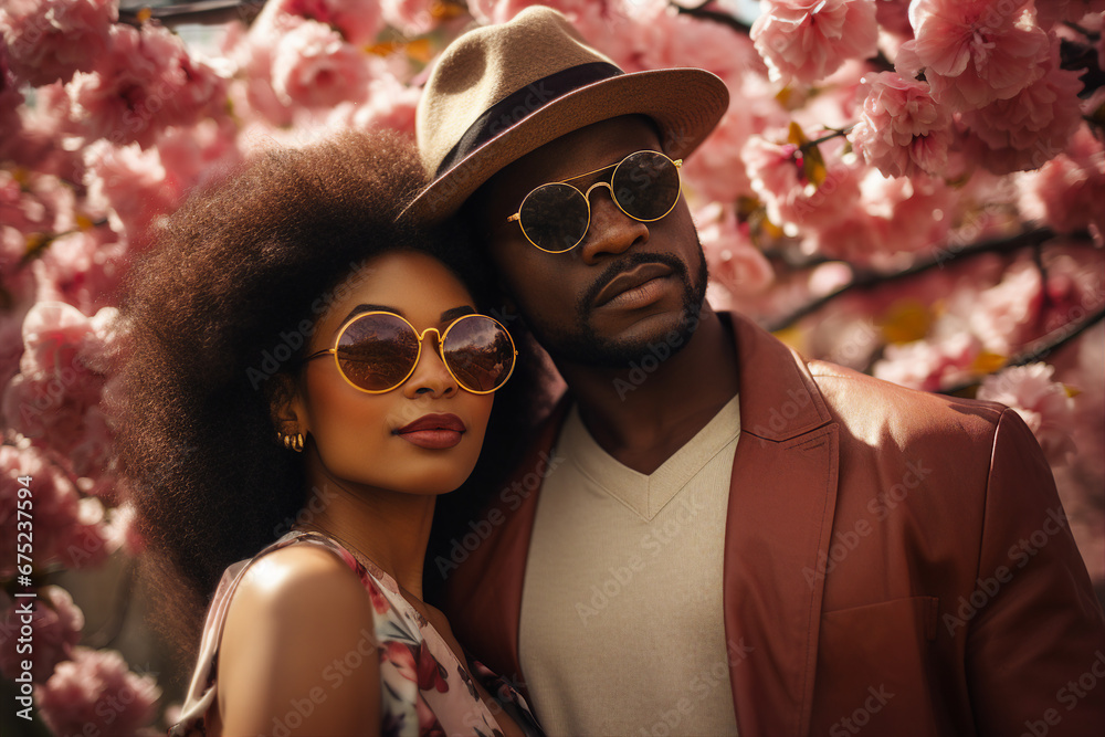 Φωτογραφία Generative AI photo portrait of a beautiful adorable couple married people wife