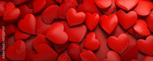 Valentines day background with red heart cut outs