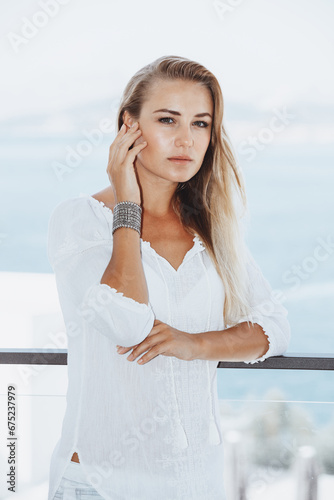 Authentic gentle woman portrait outdoors
