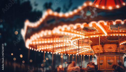 Carousel in an amusement park, concept carnival