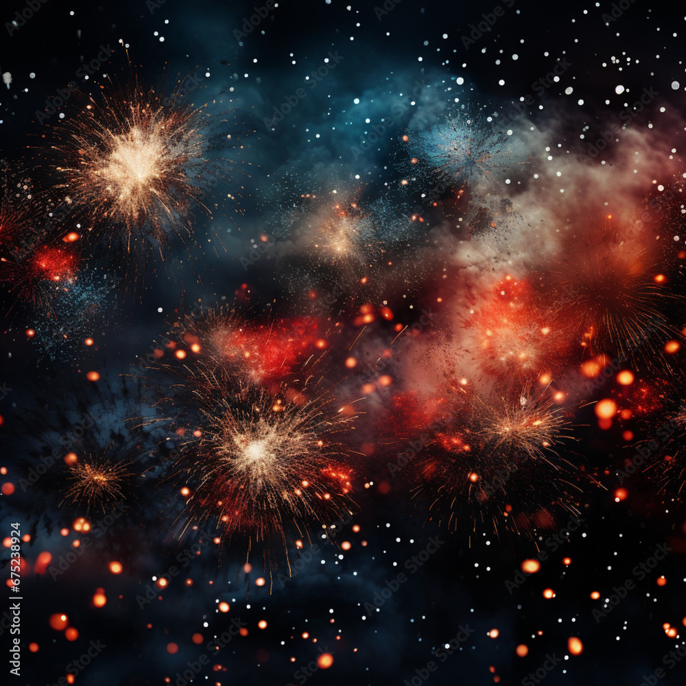 dark black background with fireworks dark black background with fireworks