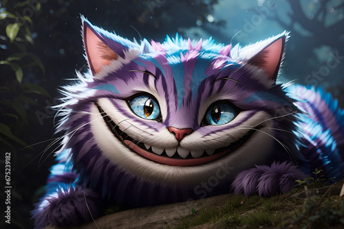 Cheshire cat in a fairy forest.
