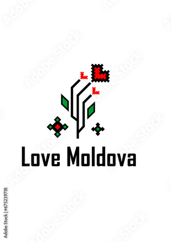 Love Moldova ethnic plant flower heart