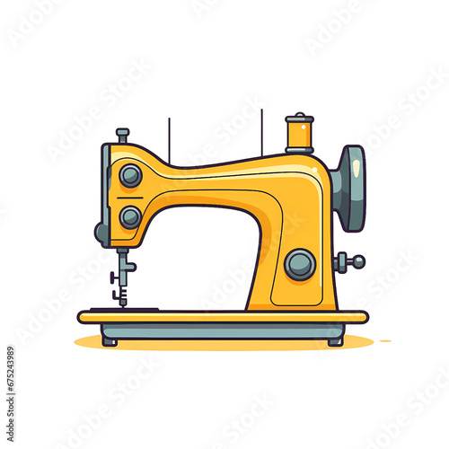 sewing machine flat illustration