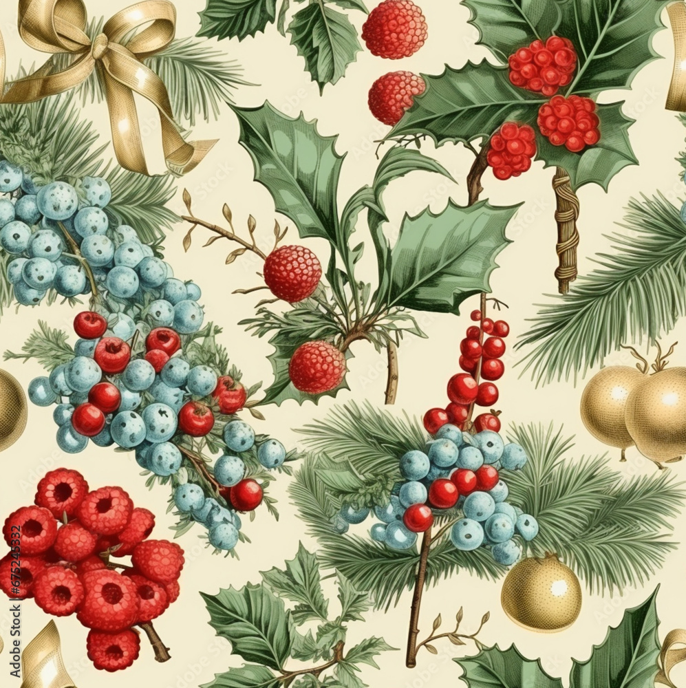 christmas background with holly christmas background with holly