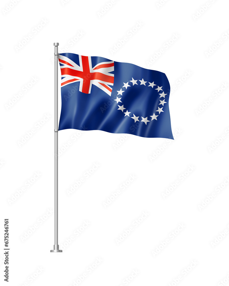 Fototapeta premium Cook Islands flag isolated on white