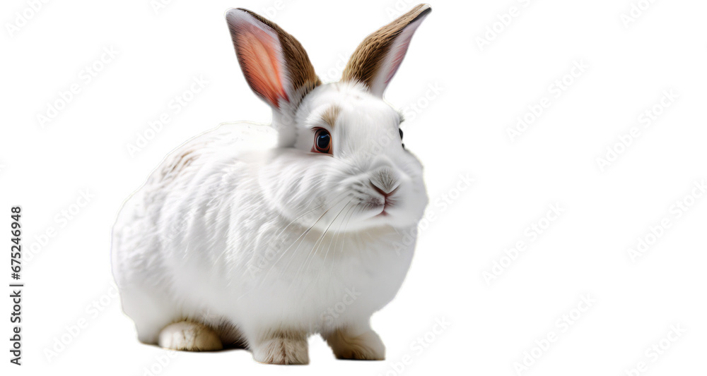 Fototapeta premium white rabbit white background, isolate, png