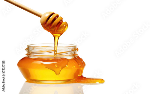 Sweet Honey in a Jar on Transparent Background