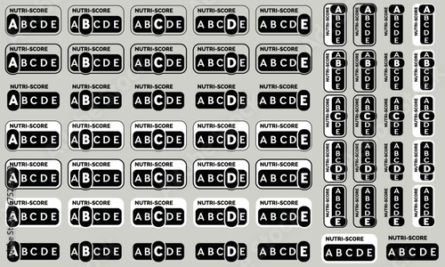 Picto Marquage nutrition score 2 couleurs Noir et Blanc