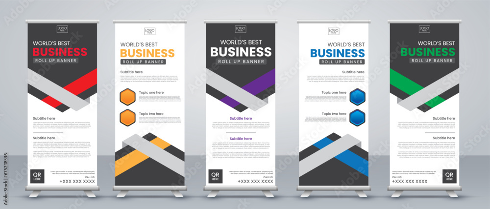 Abstract Vertical roll up Banner Design Signboard Advertising Template Vector X banner and Street Business Flag of Convenience