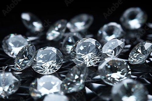 bright light shiny luxury diamonds on black background