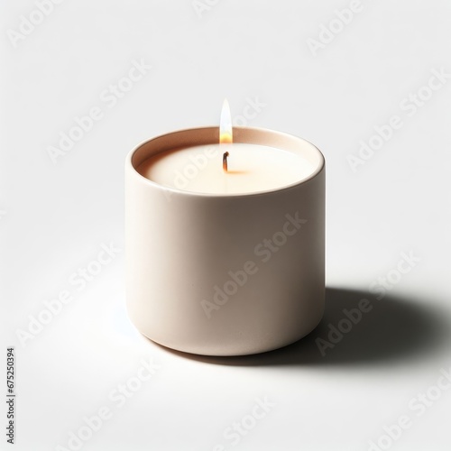 burning candle in the white background