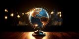Realistic world globe map with copy space concept background
