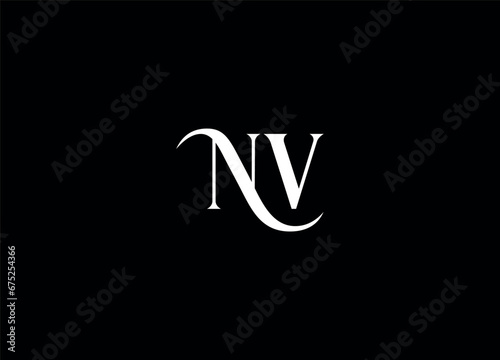 NV  letter logo design and monogram logo photo