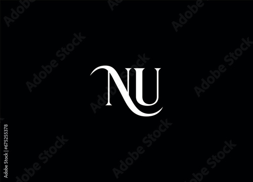 NU  letter logo design and monogram logo