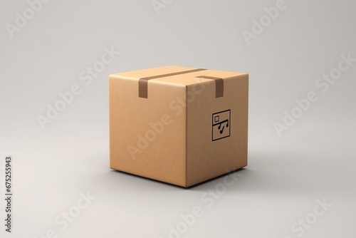 Box on white background. Retail, logistics, delivery, storage concept. 3D illustration. Generative AI © Amaryllis