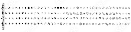 Sparkles icon vector set. Twinkling stars illustration sign collection. Shining burst symbol. Star logo.