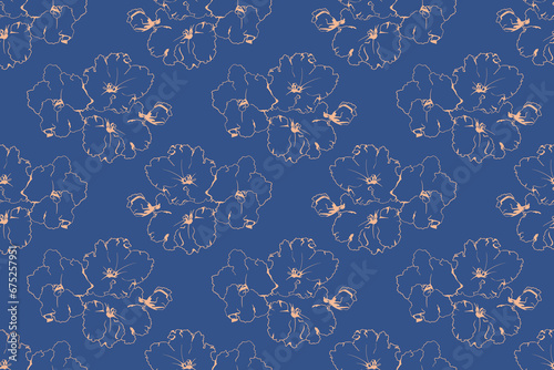 Floral pattern seamless vector background. Foliage and flower wallpaper design of nature.