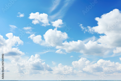 Beautiful blue sky with white clouds background