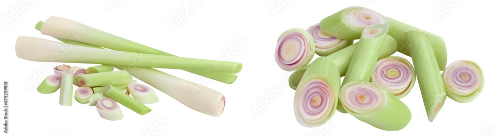 Fresh Lemongrass isolated on white background with full depth of field Fresh Lemongrass isolated on white background with full depth of field