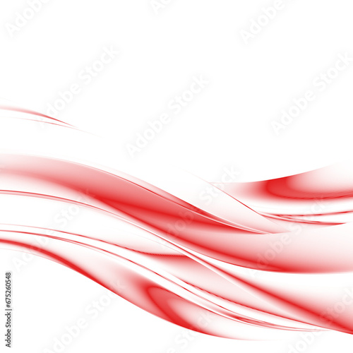 abstract red wave lines isolated on transparent background