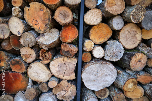 stack of colorful firewood cuts wallpaper