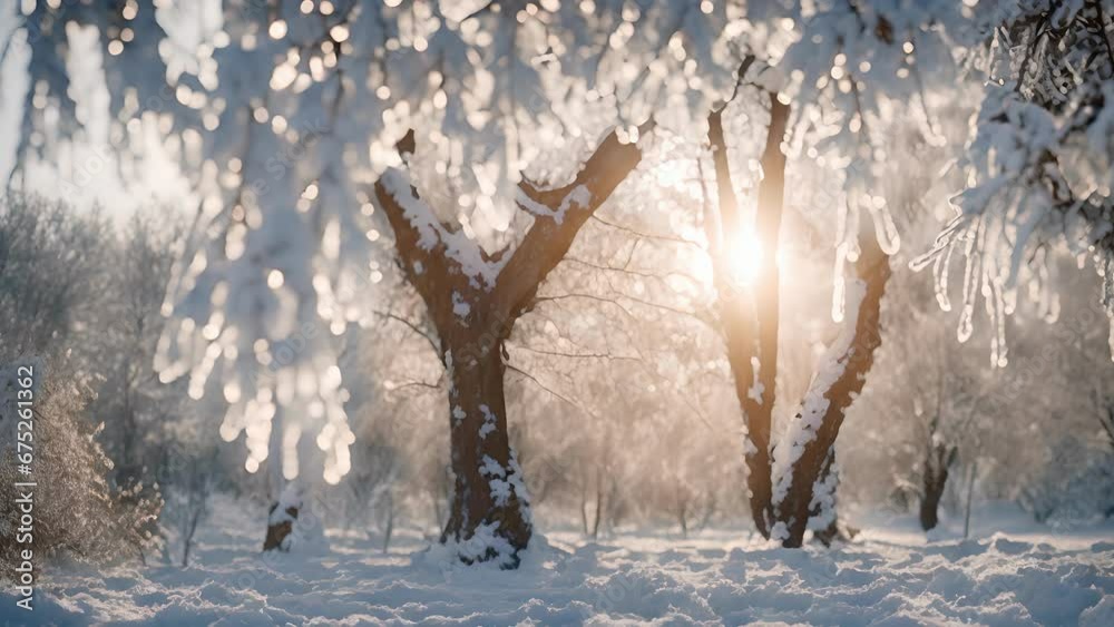 winter wonderland captured single shot, with Hoarfrost glistening every detail tree branch.