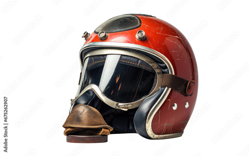 Classic Motocross Helmet and Goggles on Transparent PNG