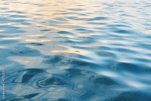Blue sea water surface with sun glare and ripple background