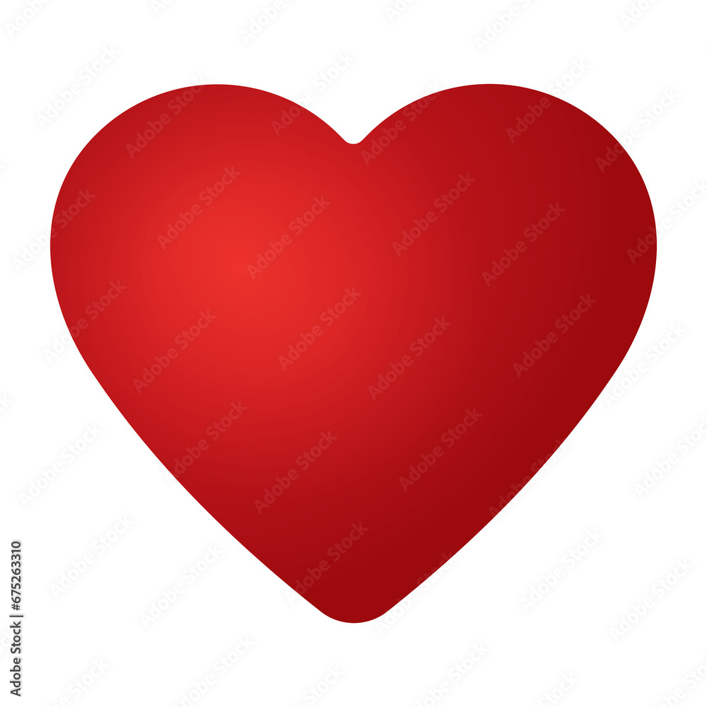 3D Red heart icon isolated.