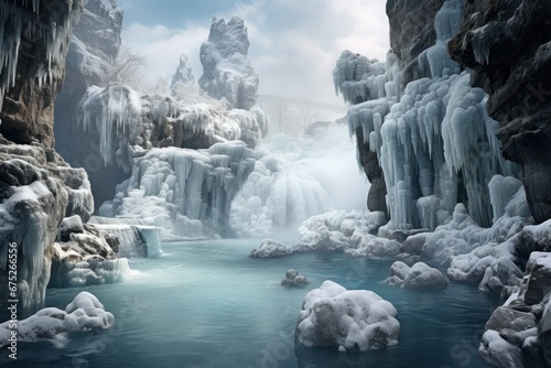 Frozen Waterfalls - Generative AI