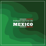 vector flat design mexico independence day concept template with green background