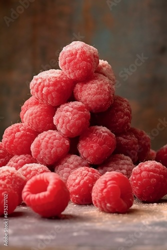 a pile of tangy sweet raspberries 