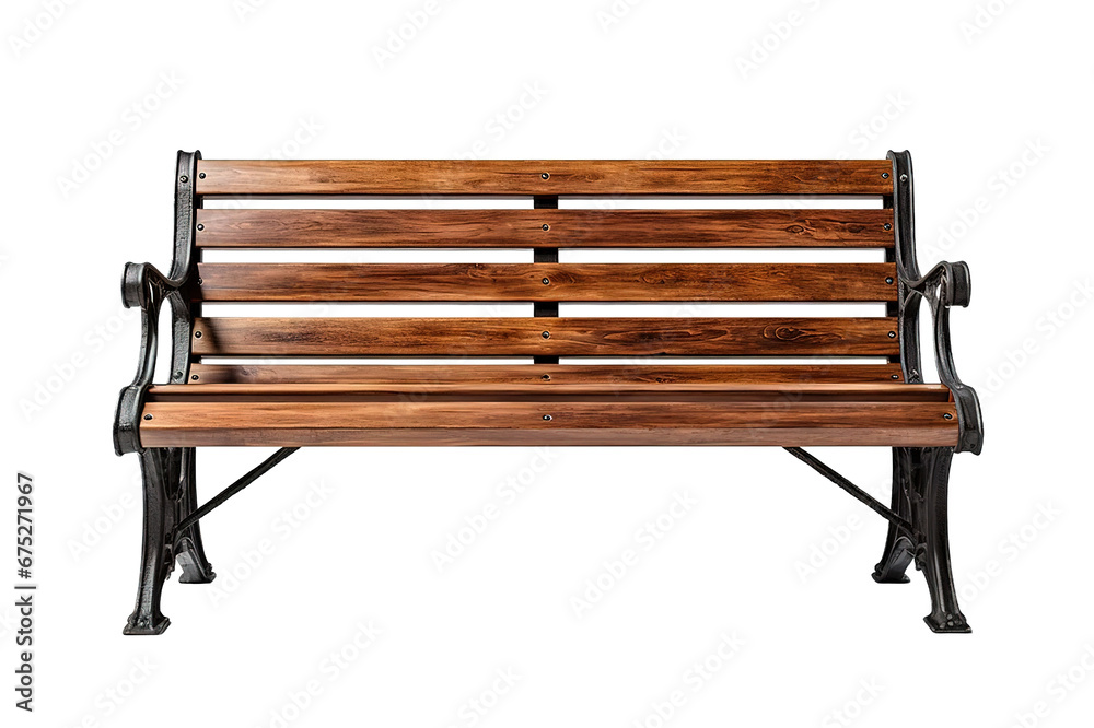 Bench made of wood and metal. Modern park and garden furniture in loft style. 3d rendering isolated on a Transparent background. Generative AI Bench made of wood and metal. Modern park and garden furniture in loft style. 3d rendering isolated on a Transparent background. Generative AI