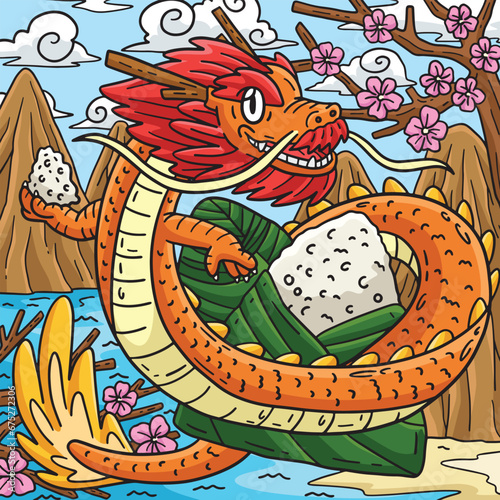 Year of the Dragon Bamboo Rice Cake Colored 