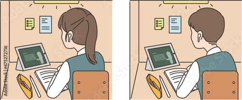 student who listens to Internet lectures