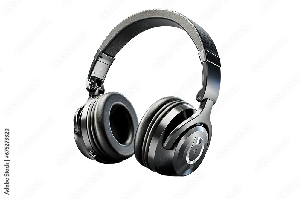 Professional headphones with leather shower and metal fasteners. Quality headphones isolated on a Transparent background. Generative AI Professional headphones with leather shower and metal fasteners. Quality headphones isolated on a Transparent background. Generative AI