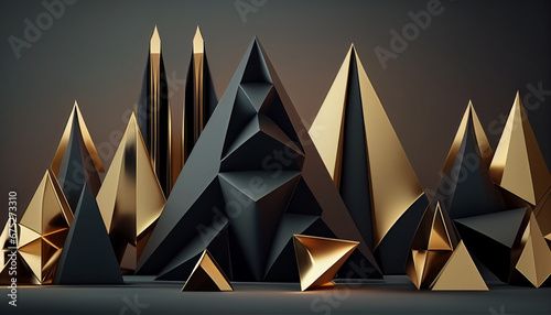 Background with triangular geometric shapes pyramids