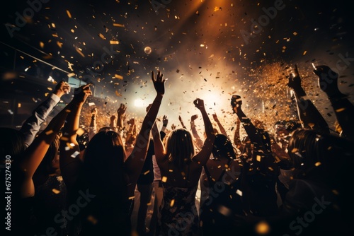 A lively crowd immersed in dance and merriment at a New Year's Eve bash