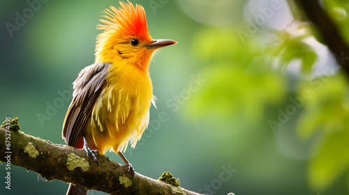 Vibrant Guianan Cock-of-the-rock Bird in Natural Habitat 