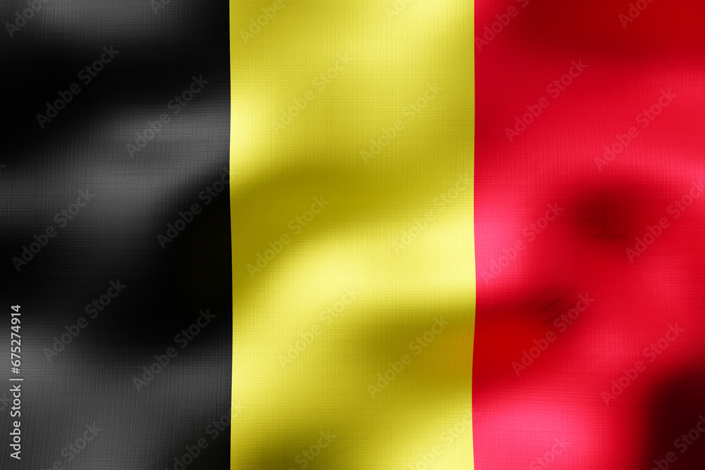 Belgium - textile flag - 3d illustration