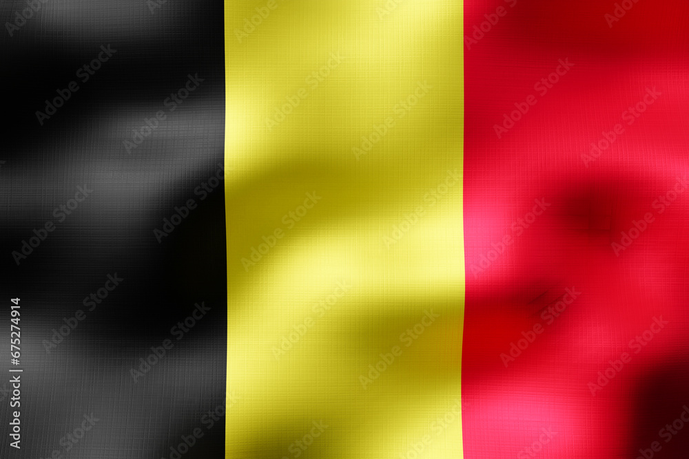 Belgium - textile flag - 3d illustration Belgium - textile flag - 3d illustration