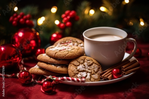 Enjoying a Cozy Christmas Coffee Break with Freshly Baked Holiday Cookies