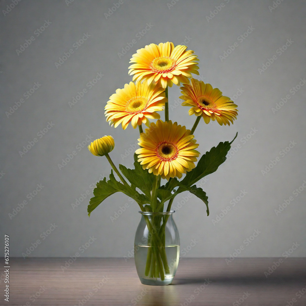 yellow vase isolated on white background. ai generative yellow vase isolated on white background. ai generative