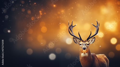  Deer on a bokeh background.