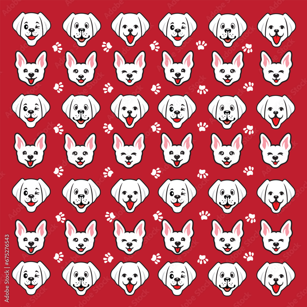 Obraz premium pattern dogs design vector 