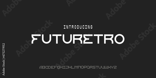 Simple futuristic alphabet typography font vector for logo and branding	
