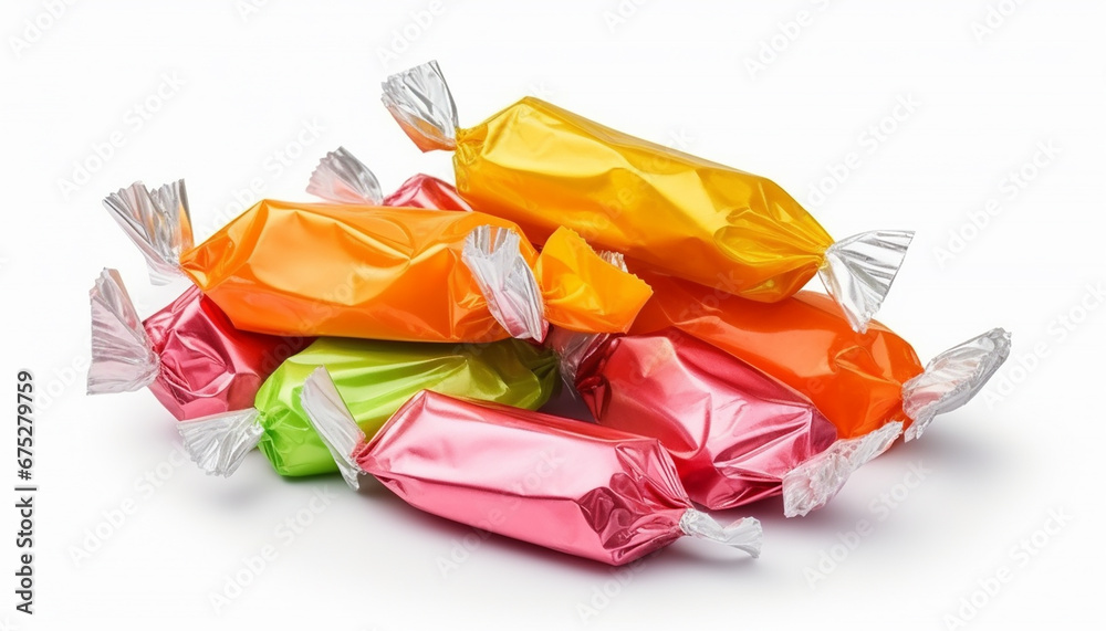Wrapper Candies Isolated on White Background