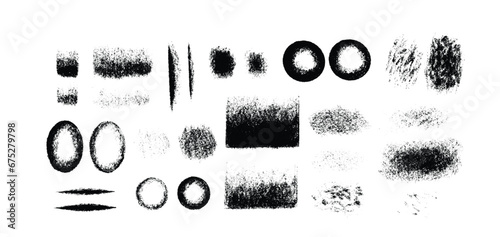 Charcoal pencil textures vector background set. Abstract simple wide