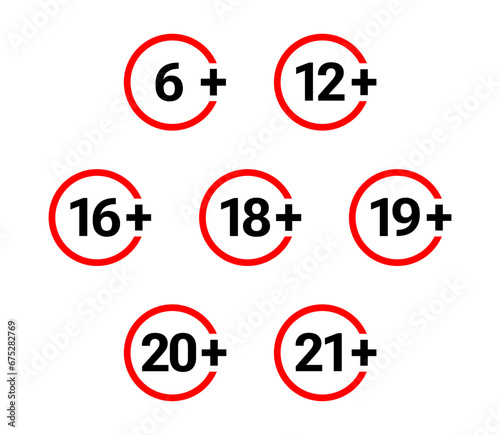 Free Download Age restriction vector icon set. Recommended age limit. Adults only. Vector icons - GFXLoad